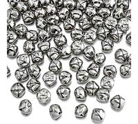 Moscare 100 Pieces 25mm Jingle Bells for DIY Crafts,Christmas Deco (Silver)