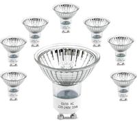 Moscare GU10 Halogen Bulbs 35W 220-240V AC, 8 Pack Halogen Spotlight 2 Pin 35° Beam Angle 400lm 2700K Warm White Dimmable for Recessed, Track Light (8 Pack GU10 35W)