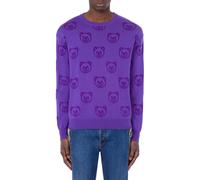 Moschino Allover Teddy Bear Wool Pullover Purple size 48 | Sweaters Outlet | Men | Purple 48