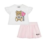 Moschino Baby Girls White & Pink Cotton 'Toy' Heart Skirt Set-9/12m