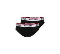 MOSCHINO Bi-Pack Logo Elastic Brief, Black, L