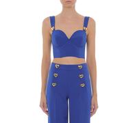 Moschino Bralette In CrÊpe Heart Buttons Blue size 44 | Torsolets Outlet | Women | Blue 44