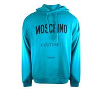 Moschino Couture Logo Turquoise Blue Hoodie - XS