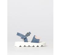 Moschino Denim and Leather Sandals - Size: 24 - unisex