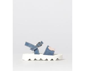 Moschino Denim and Leather Sandals - Size: 24 - unisex