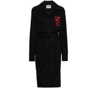 MOSCHINO JEANS logo-embroidered poplin midi dress - Black 38-40