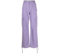 MOSCHINO JEANS logo-patch cotton cargo trousers - Purple 36-38