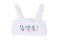 Moschino Kids embroidered-logo bikini top - White 8-10-12