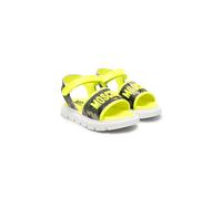 Moschino Kids logo-embroidered camouflage sandals - Yellow 19-20-21