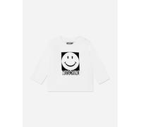Moschino Kids Moschino Baby Smiley Face Long Sleeve T-Shirt in White - White - 2 Yrs