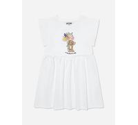 Moschino Kids Moschino Girls Cotton Teddy Bear Dress in White - White - 4 Yrs