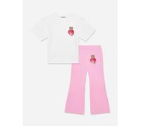 Moschino Kids Moschino Girls Teddy Heart Trouser Set in Pink - Pink - 8 Yrs