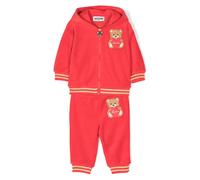 Moschino Kids patch-detail cotton-blend tracksuit set - Red 3-6 mths