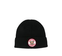 Moschino Kids Teddy Bear-patch ribbed-knit beanie hat - Black S-M