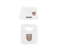 Moschino Kids teddy bear-print beanie set - White I-II-III