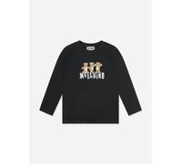 Moschino Kids Teddy Logo Long Sleeve T-Shirt in Black - Black - 5 Yrs