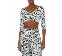 Moschino Leopard Print Organza Crop Top White size 38 | Blouses Outlet | Women | White 38