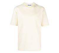 Moschino logo-embroidered crew-neck T-shirt - Neutrals 46-52-54