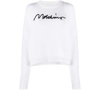 Moschino logo-embroidered ribbed jumper - White 38-40-42-44