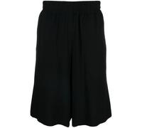 Moschino logo-patch crepe shorts - Black 46-48-50-52