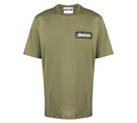 Moschino logo-patch organic-cotton T-shirt - Green 48