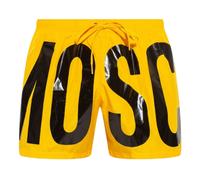 Moschino Mens Black Print Logo Bright Yellow Short Swim Shorts - Size X-Small