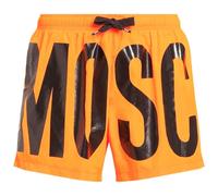 Moschino Mens Brand Print Logo Bright Orange Short Swim Shorts - Size Medium