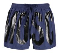 Moschino Mens Brand Print Logo Navy Blue Short Swim Shorts Textile - Size Medium