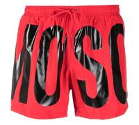 Moschino Mens Brand Print Logo Red Short Swim Shorts Textile - Size Large