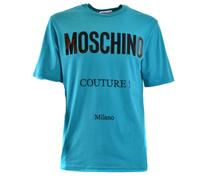 Moschino Mens Couture Gloss Logo Green T-shirt Cotton - Size 2XL