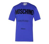 Moschino Mens Couture Gloss Logo T-Shirt - Blue - Blue - S - 100% Cotton