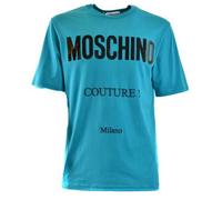Moschino Mens Couture Gloss Logo T-Shirt - Teal - Teal - XXL