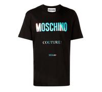 Moschino Mens Couture Reflective Logo T-Shirt - Black - XS - Black - 100% Cotton