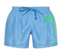Moschino Mens Large Milano Logo Light Blue Short Swim Shorts Textile - Size Medium