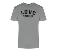 Moschino Mens Love Bold Logo Grey T-shirt Cotton - Size Medium