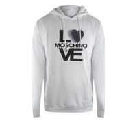Moschino Mens Love Bold Logo White Hoodie Cotton - Size 2XL