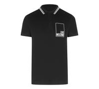 Moschino Mens Love Box Logo Black Polo Shirt Cotton - Size 2XL