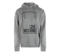 Moschino Mens Love Box Logo Grey Hoodie Cotton - Size X-Large