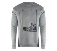 Moschino Mens Love Box Logo Grey Sweatshirt Cotton - Size Large