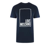 Moschino Mens Love Box Logo Navy Blue T-shirt Cotton - Size 2XL