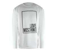 Moschino Mens Love Box Logo White Sweatshirt Cotton - Size Large