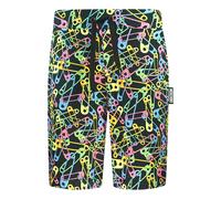 Moschino Mens Multicolour Pin Design Black Shorts Cotton - Size Medium