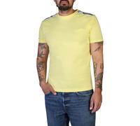 Moschino Mens Tape Detail Tshirt Short Sleeve Crew Neck - Yellow Cotton - Size Large