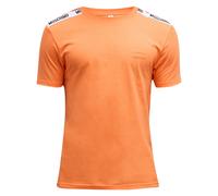 Moschino Mens Taped Shoulders Brand Logo Orange T-Shirt Cotton - Size Small