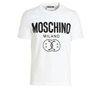 Moschino Milano Double Smiley Logo White T-Shirt - S