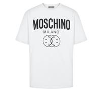 Moschino Milano Double Smiley Logo White T-Shirt - XS