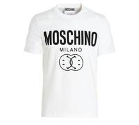 Moschino Milano Double Smiley Logo White T-Shirt - XXXL