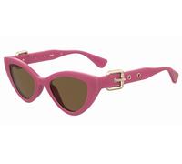 Moschino MOS142/S MU1/70 Woman Sunglasses Injected Pink Brown Cat Eye Normal