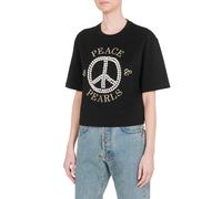 Moschino Peace & Pearls Cotton Interlock T-shirt Black size M | Shirts Outlet | Women | Green M