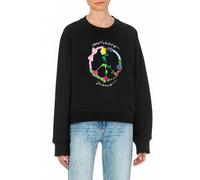 Moschino Peace Sign Print Diagonal Cotton Sweatshirt Black size S | Sweaters Outlet | Women | Black S